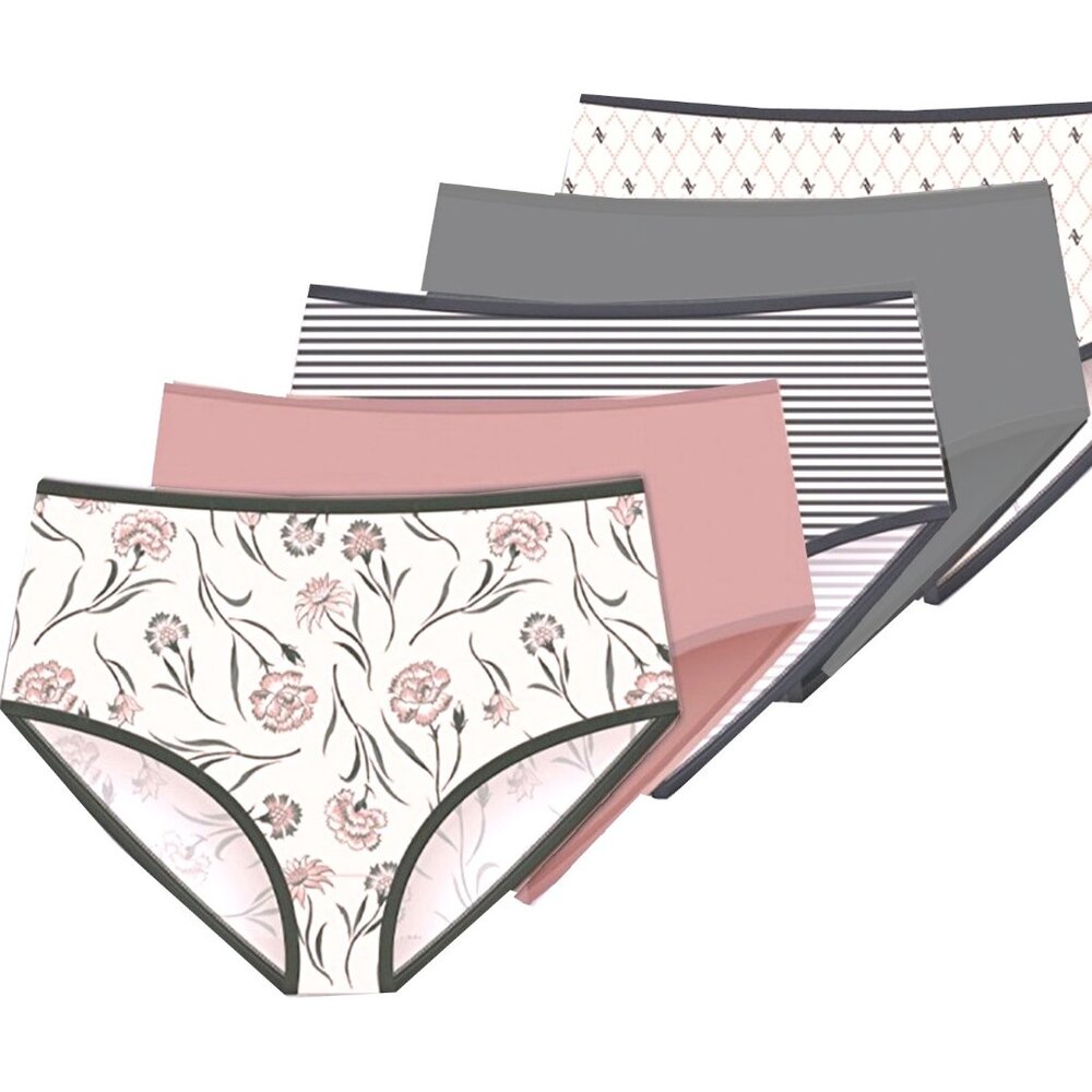 Adrienne Vittadini Women's Brushed Microfiber Brief Panties, Stretch, 5-Pack